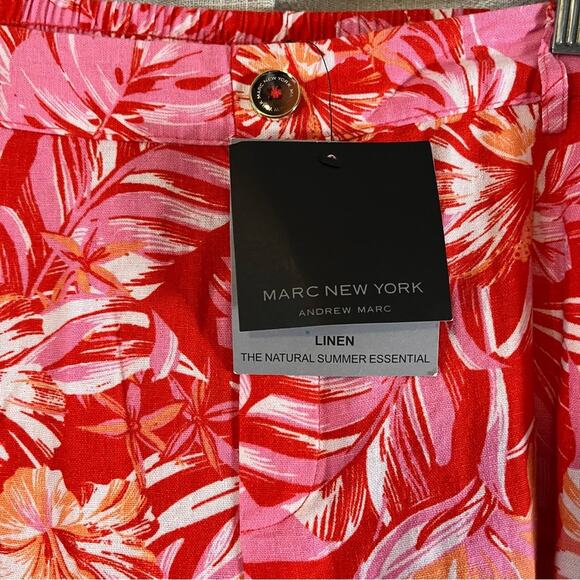 Marc New‎ York Pink And Red Floral Linen Blend Pants Size XL - Picture 8 of 10